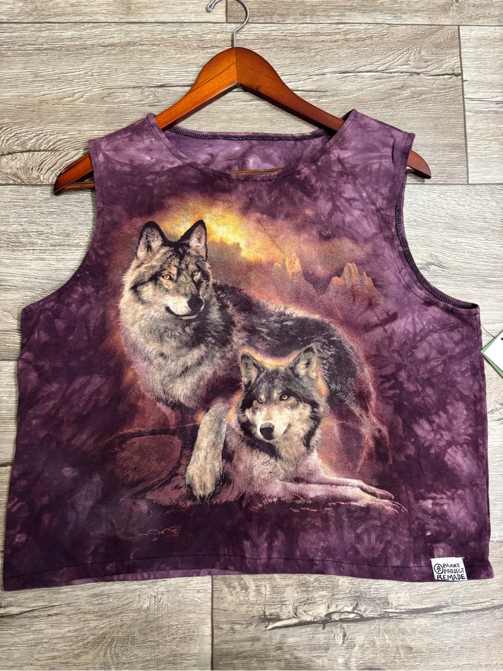 Parks Project Remade Purple Tie-Dye Wolf Tank Top